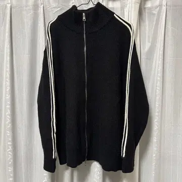 [ 완판템 ] 지저인 EZEK 니트 트랙 자켓 Y2K 블랙 S