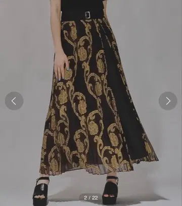 시어 자카드 플리츠 레이어드 스커트(HARE)