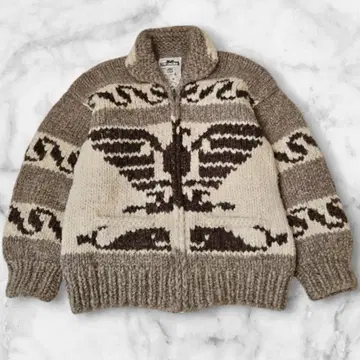 새상품급 LONGHOUSE 카우친 스웨터 썬더버드&고래 패턴 42