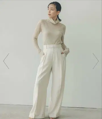 anuans 투 턱 와이드 팬츠