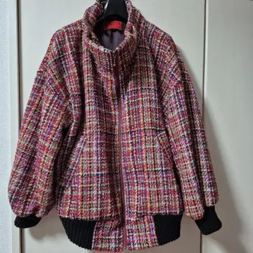 somari 체크 무늬 봄버 자켓