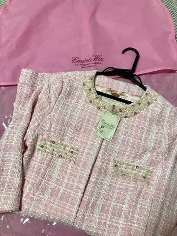 EmiriaWiz 핑크 트위드 자켓 사이즈 S