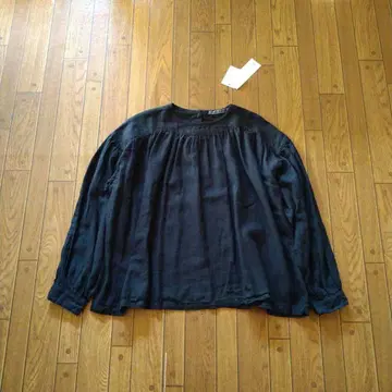 택 포함 새상품 선밸리 풀오버 블랙 긴팔 절개 개더 루즈핏