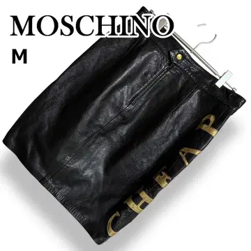 MOSCHINO 모스키노 천연 가죽 스커트 블랙 이탈리아 [ M ]
