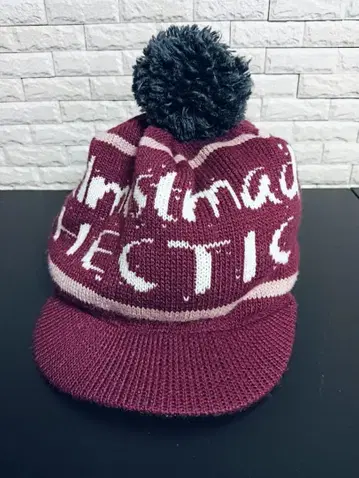 HECTIC 폼폼 니트캡 버건디