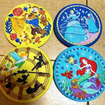 디즈니 자수 캔뱃지 4점