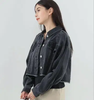 Ray BEAMS 데님 컷오프 블루종