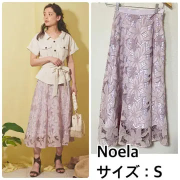 새상품 Noela 시어 자수 레이스 스커트 노엘라