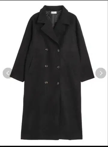 EVRIS 페이크 울 롱 코트 블랙