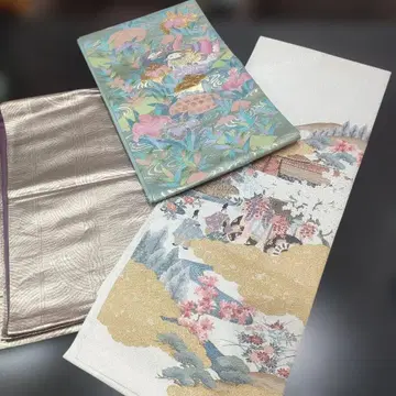 전통 풍경화 후쿠로 오비 등 묶음 판매 3점