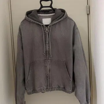 ZARA 후드 부착 그레이 데님 자켓
