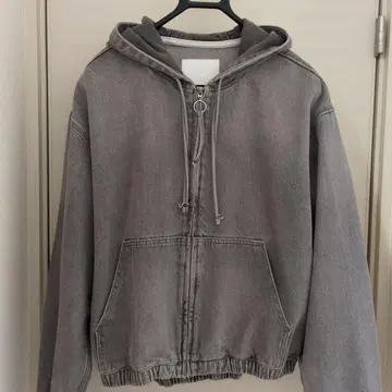 ZARA 후드 부착 그레이 데님 자켓