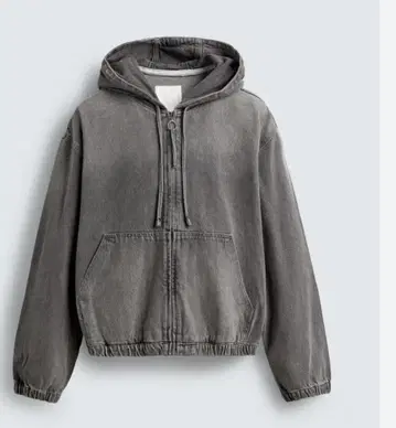ZARA 후드 부착 그레이 데님 자켓