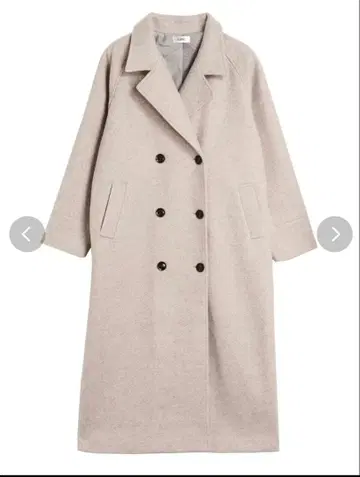 EVRIS 페이크 울 롱 코트 아이보리