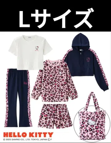 [ 미개봉 새상품 ] 헬로키티 레오파드 무늬 키티 핑크 해피백 L 사이즈