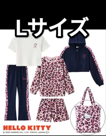 [ 미개봉 새상품 ] 헬로키티 레오파드 무늬 키티 핑크 해피백 L 사이즈