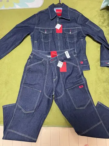 데님 자켓 더블니 팬츠 세트 LL 사이즈