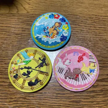 디즈니 자수 캔 배지 3개 세트