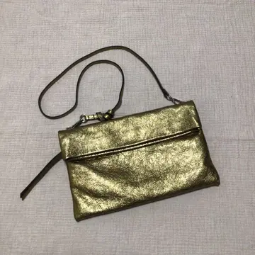 지아니카리니 2way 원숄더백 클러치 가죽 골드