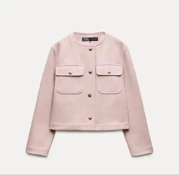 ZARA 핑크 노카라 자켓