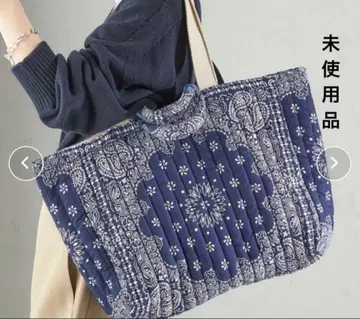 미사용품 SHIPS MALUS: 반다나 퀼팅 빅 토트 백