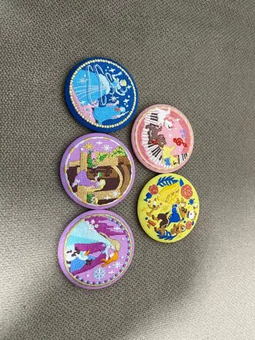 디즈니 자수 캔뱃지 5개 세트