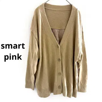 smart pink 베이지 니트 가디건 여성용 린넨