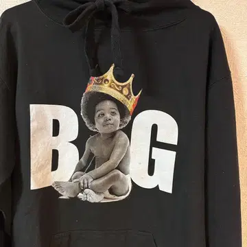 노토리어스 BIG 프린트 후드티 블랙 M 힙합 비기