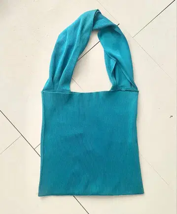 PERVERZE Cotton Rib Line Bag Blue