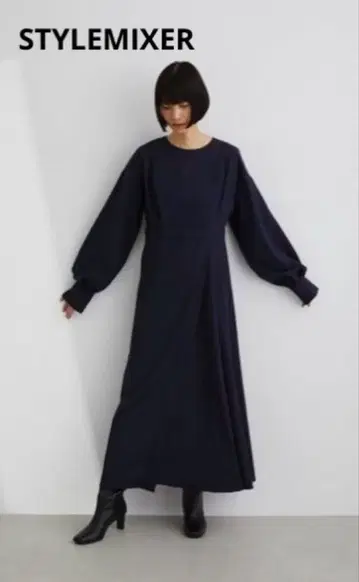 컨디션 최상 스타일믹서/비대칭 턱 플레어 원피스 /M/롱