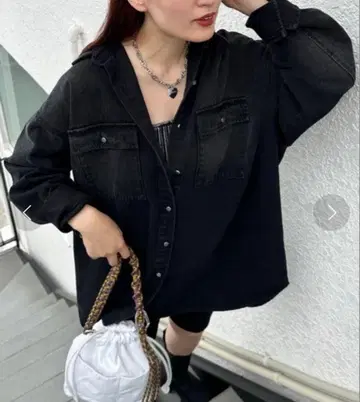 JEANASIS 모듬 데님 BIG 셔츠 자켓 블랙