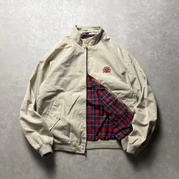 IZOD 스윙탑 블루종 베이지 해링턴 자켓 드리즐러 코튼 폴리