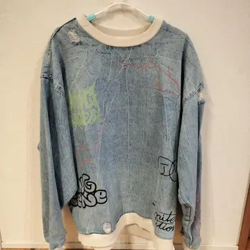 [ ZARA ] 데님 디자인 트레이닝복 오버 사이즈 남성용 L