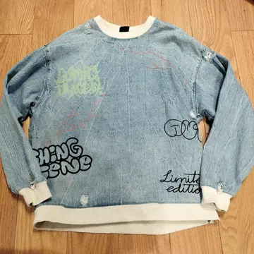 [ ZARA ] 데님 디자인 트레이닝복 오버 사이즈 남성용 L