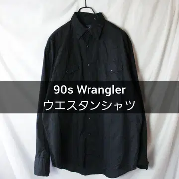 90s Wrangler 웨스턴 셔츠 블랙 L 사이즈