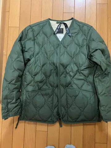 TAION V넥 지퍼 자켓 S 올리브 그린