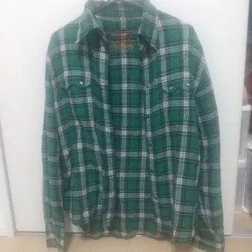 TMT 체크 무늬 긴팔 셔츠 L 사이즈