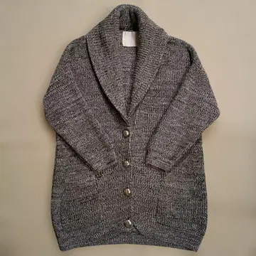 그레이 롱 니트 가디건