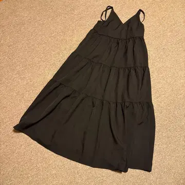 코끼리 고양이 채널 오리지널 티어드 원피스 블랙