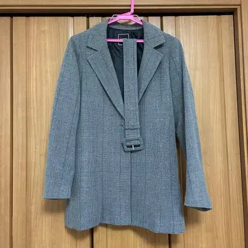 체크 무늬 자켓 & 스커트 셋업