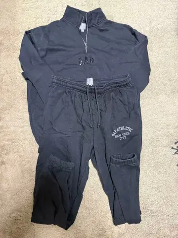 GAP 블랙 맨투맨 셋업 M