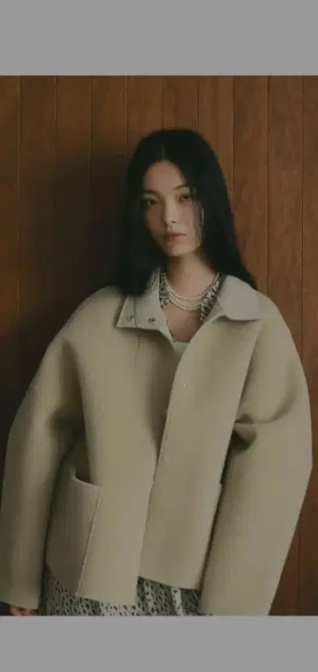 A part by 금기 완판 무스탕 리버서블 블루종 라이트 베이지