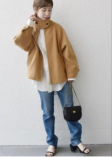 SHIPS any: 스탠드 카라 울 지퍼 블루종