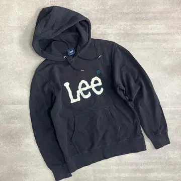새상품급 리 Lee 로고 후드 맨투맨 S 작음 네이비 후드