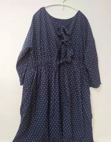 사만사 모스모스 전후 착용 리본 도트 원피스 면 100%