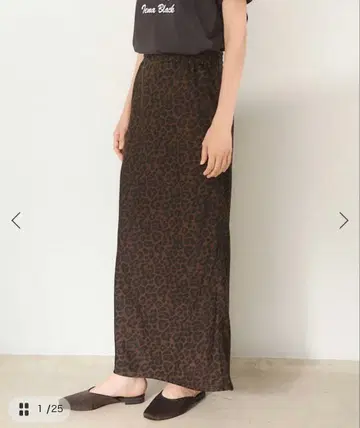 이에나 BLACK 레오파드 스커트