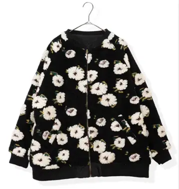 Lupilien 꽃무늬 보아 x 퀼팅 2WAY 블루종 블랙 플라워