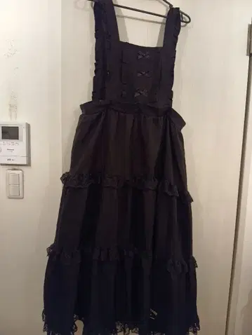 시마무라 아오키 미사코 마론 크림 에이프런 점프 스커트 4L