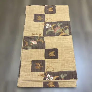 후쿠로 오비 라쿠잔 꽃무늬 낙관