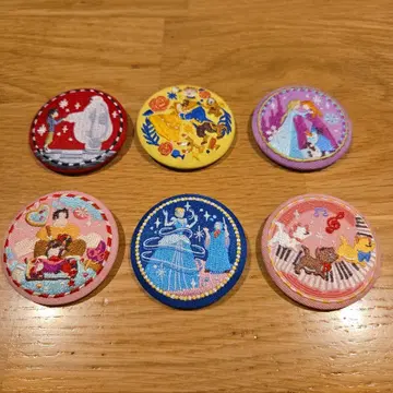 디즈니 자수 캔뱃지 6개 세트